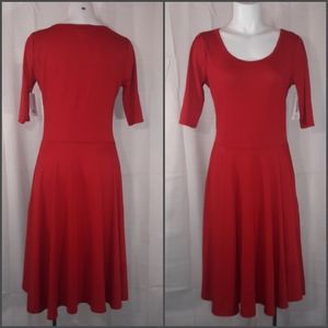 Lularoe solid red Nicole dress size L NWT